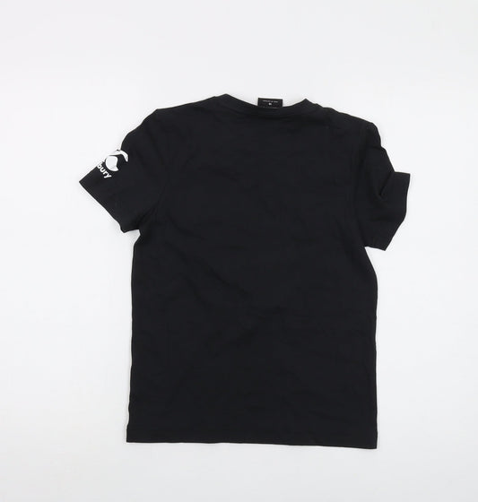 Womens UK Size 10 Canterbury Black Basic T-Shirt