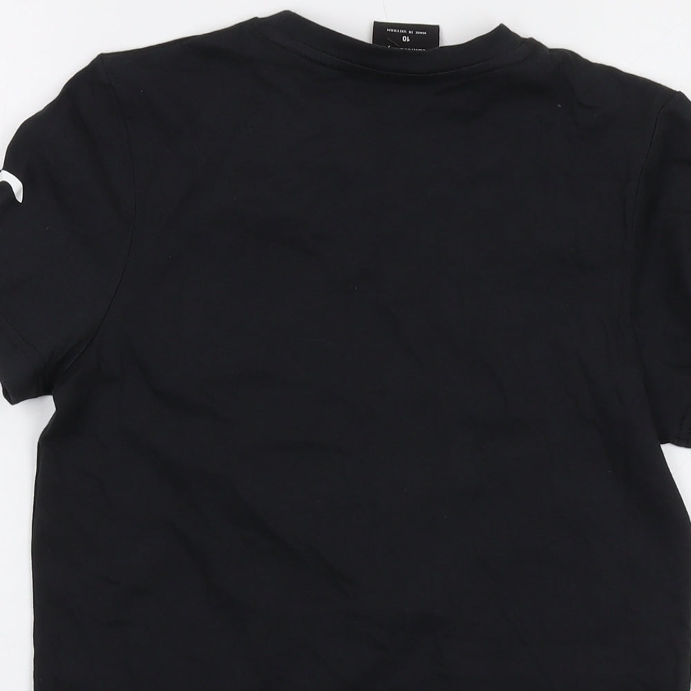 Womens UK Size 10 Canterbury Black Basic T-Shirt