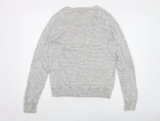 Gap Womens Grey Round Neck Cotton Pullover Jumper Size M