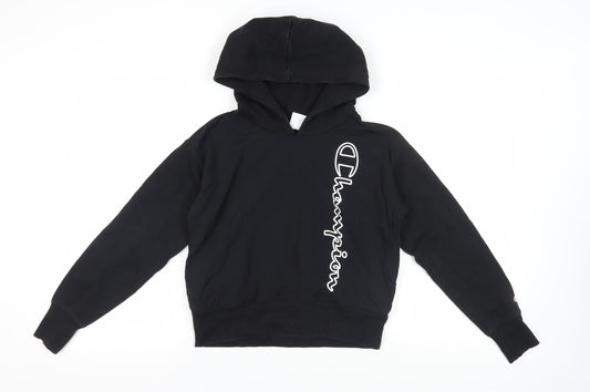 Additional front view of Champion Black Pullover Hoodie, S - unisex adults