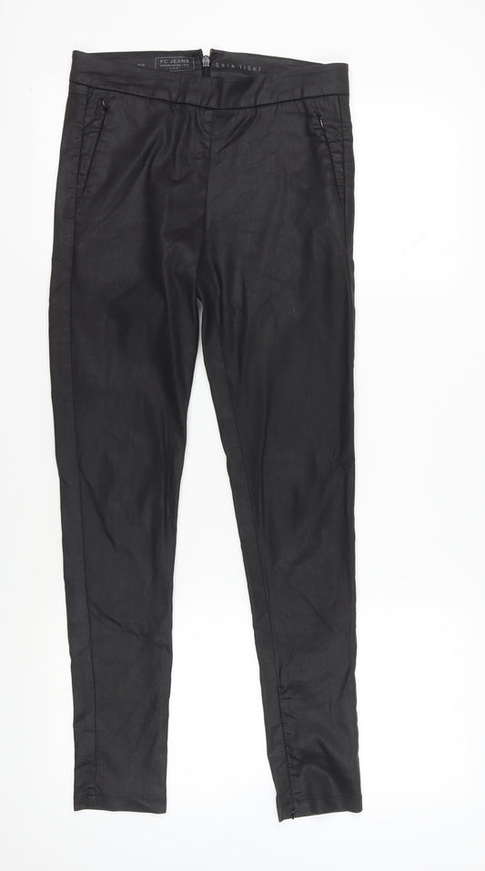 Additional front view of FC Jeans Black Skinny Jeans, size 10 Slim, Fit