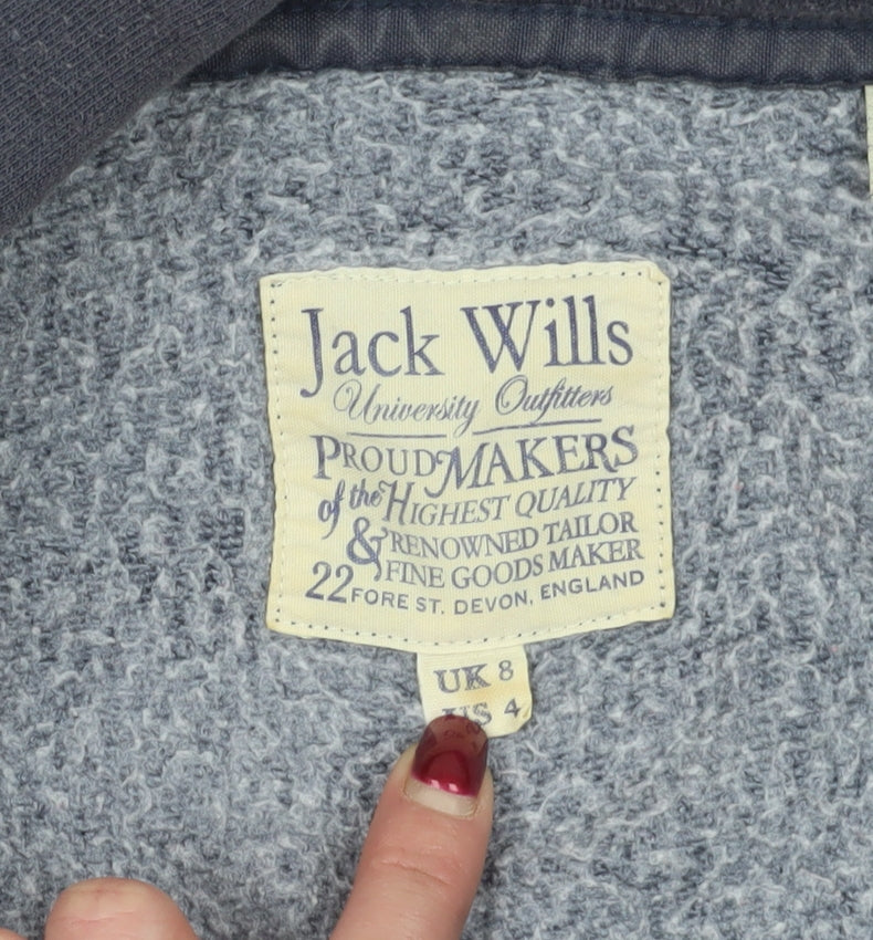 Womens UK Size 8 Jack Wills Grey Full Zip Hoodie