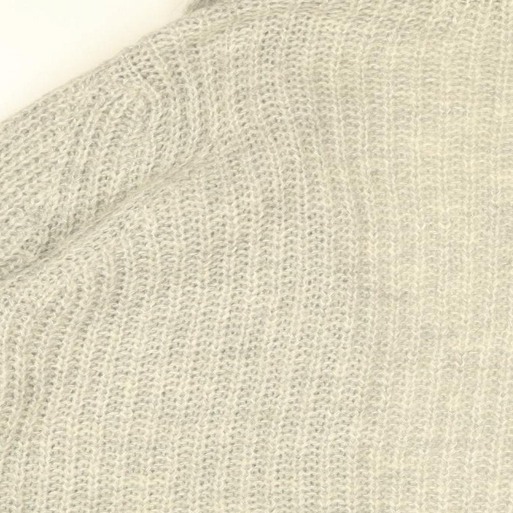 Bartolini Womens Grey V-Neck Acrylic Cardigan Jumper Size M