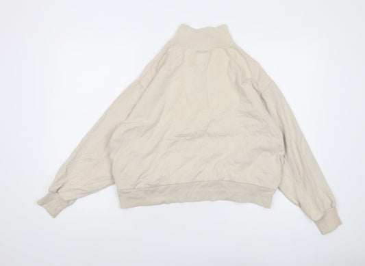 Gap Womens Beige Cotton Pullover Sweatshirt Size S Zip