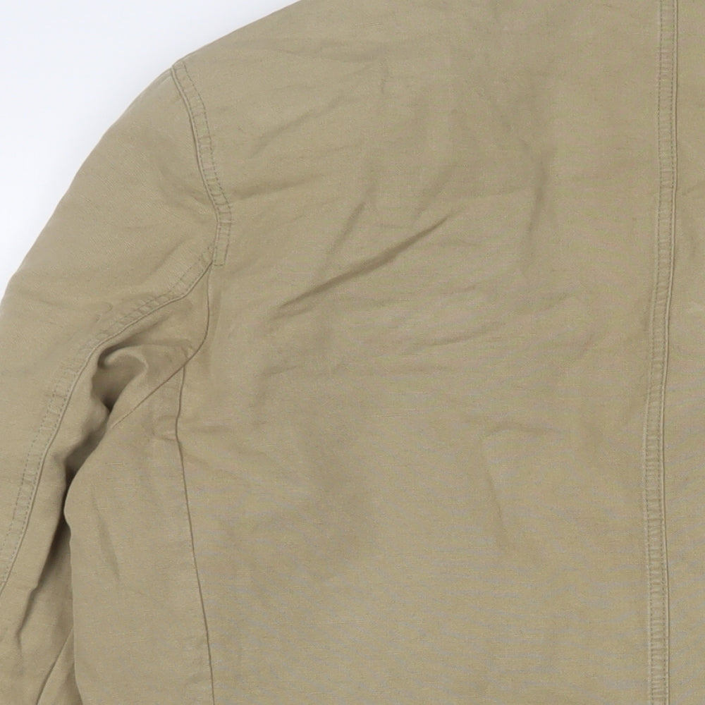 Mens UK Size L Swept Beige Biker Coat
