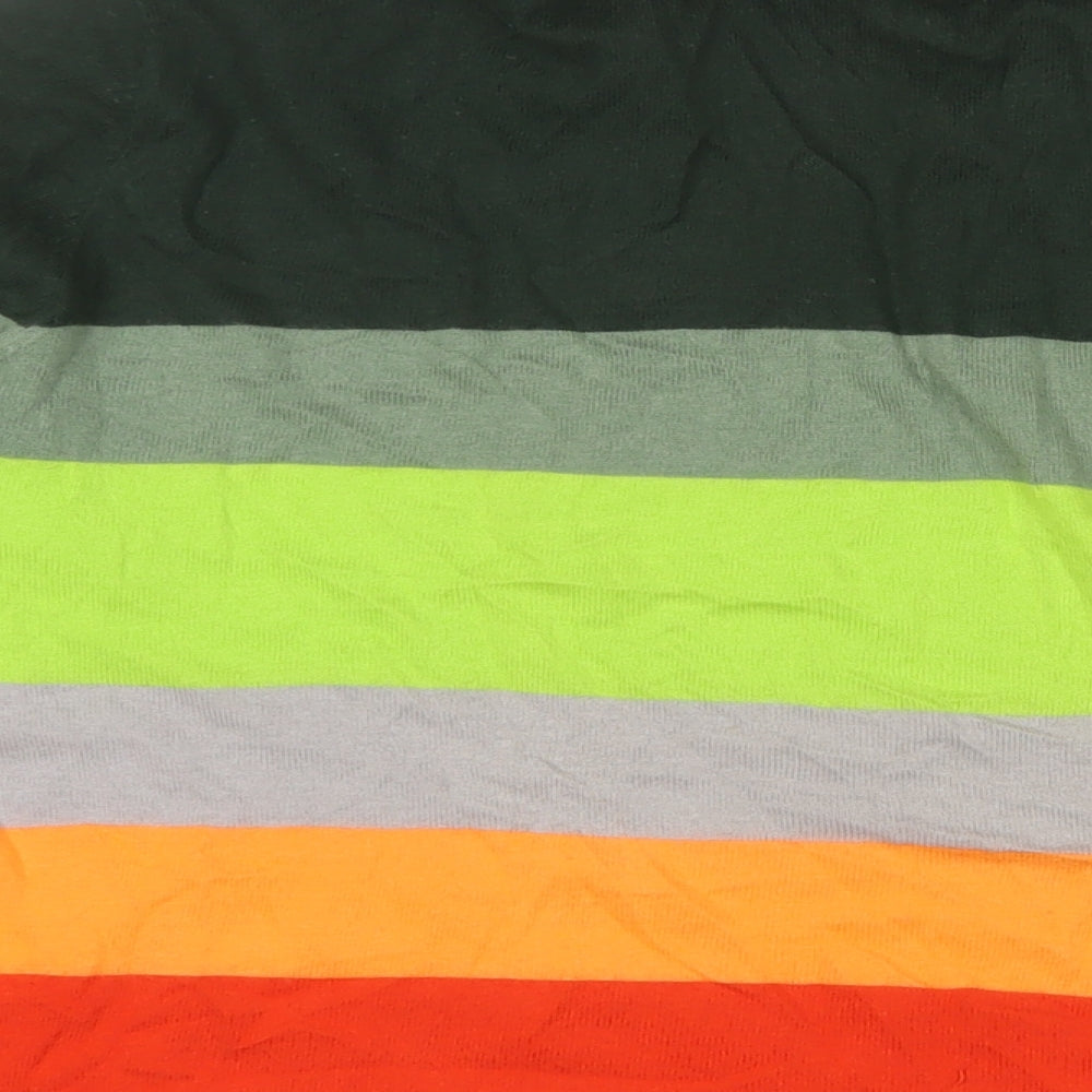 Wezc Mens Multicoloured Crew Neck Striped Cotton Pullover Jumper Size XL Long Sleeve
