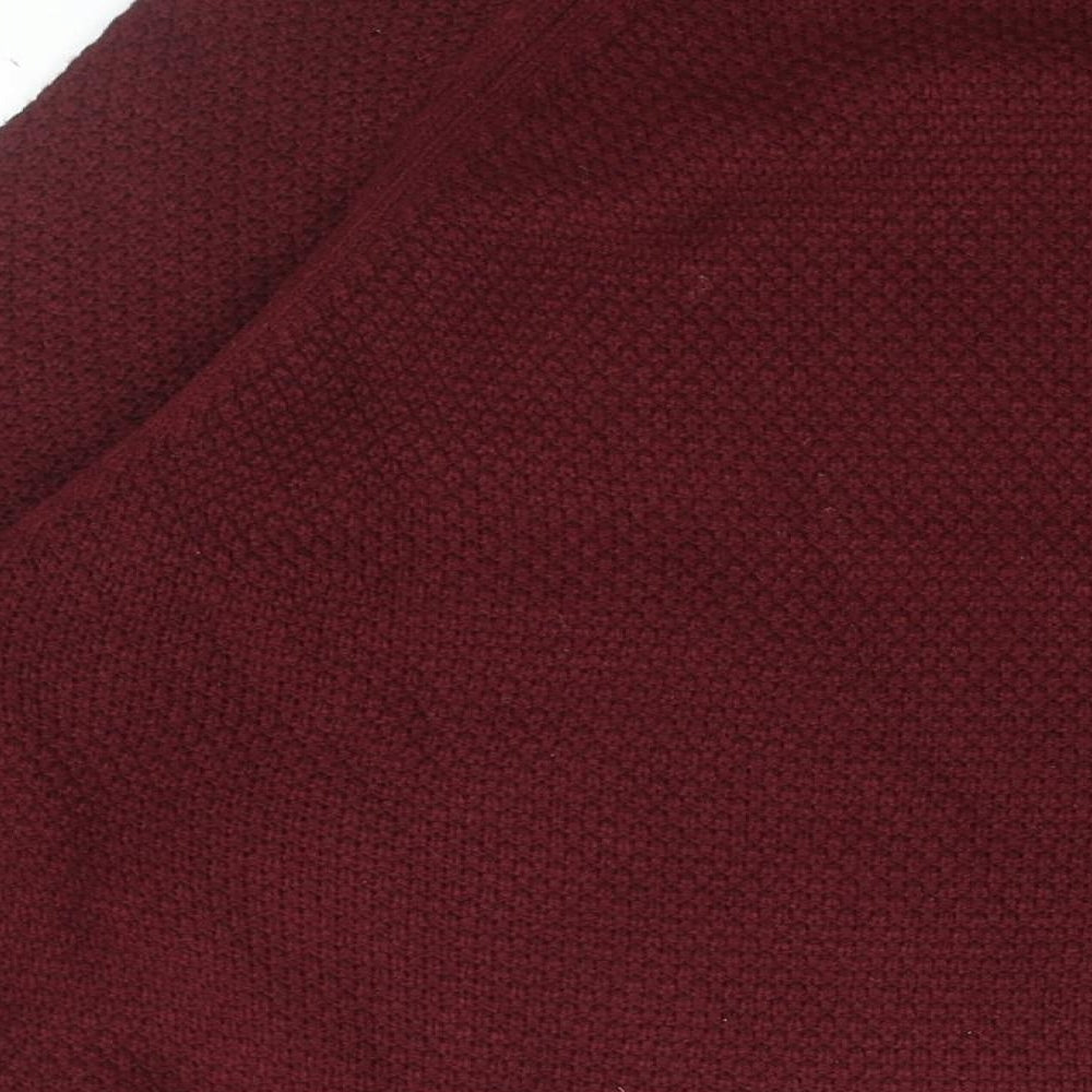 Burton Mens Red Round Neck Acrylic Pullover Jumper Size XL Long Sleeve