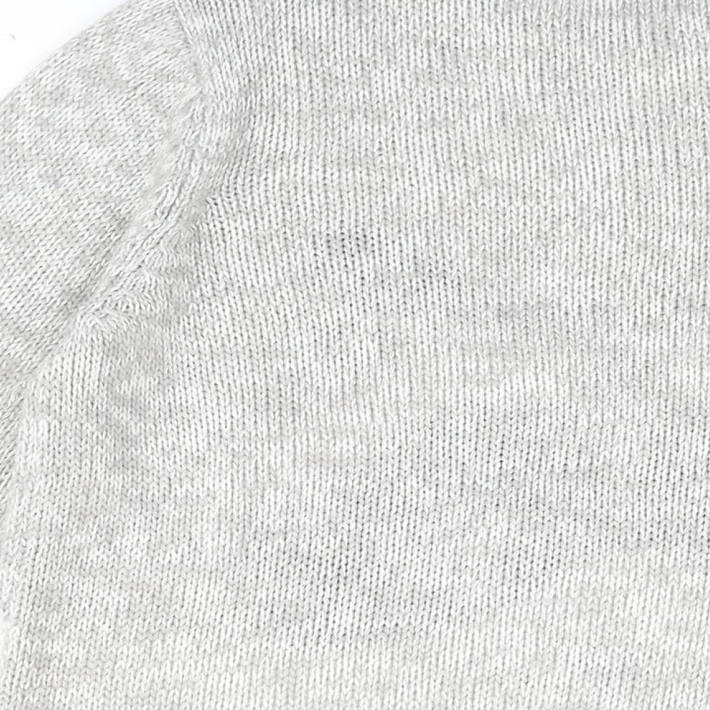 BHS Womens Grey Round Neck Acrylic Pullover Jumper Size 16 - Badger Print