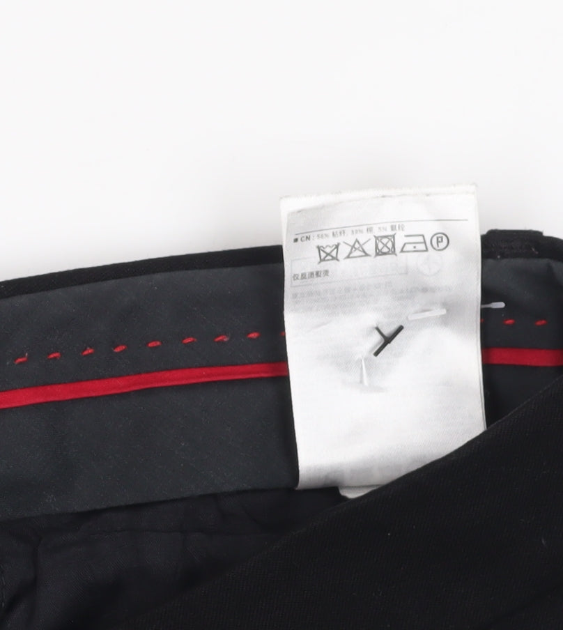 Womens UK Size M Marks and Spencer Slim Fit Dress Pants Black Trousers