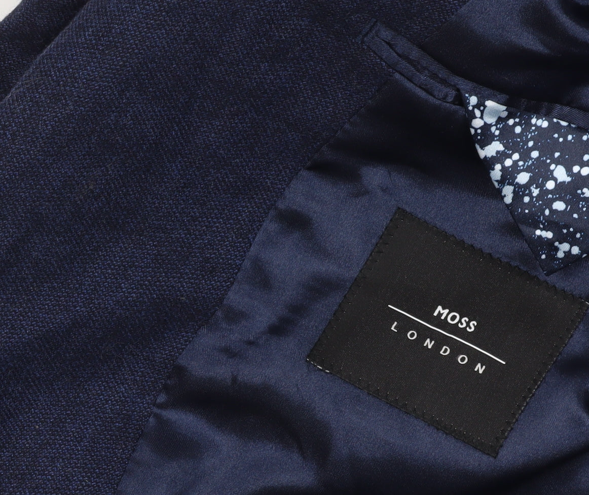 Mens UK Size 44 Moss London Regular Blue Suit Jacket