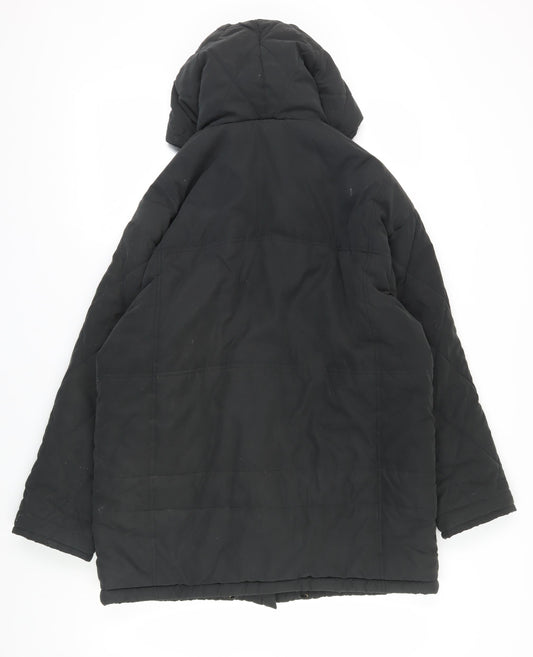 Cotton Traders Women's Black Puffer Jacket, Size 14/16