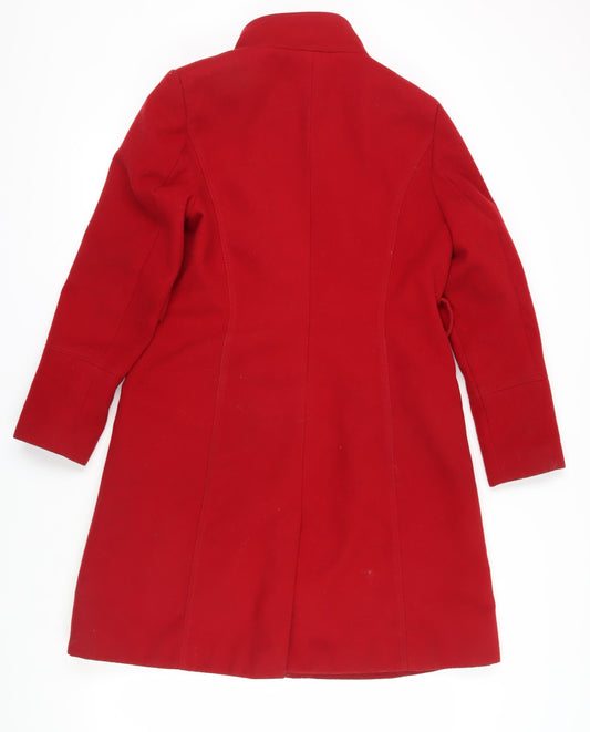 Womens UK Size 14 Debenhams Red Overcoat