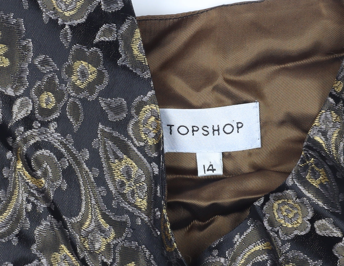 Topshop Women's Multicoloured Floral Waistcoat Size 14