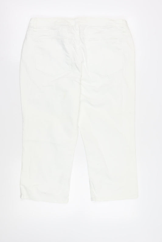Lee Women's White Capri Jeans Size 16 Stretch Denim