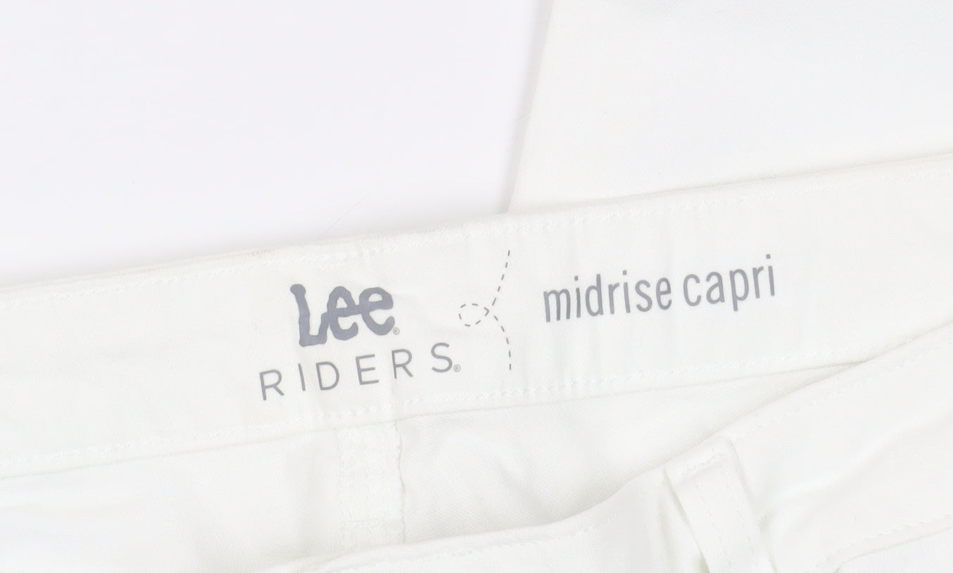 Womens UK Size 16 Lee Regular Fit Capri White Jeans