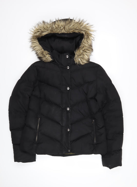Womens UK Size M Gap Black Puffer Jacket