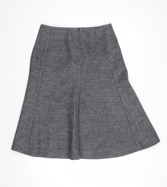CC Womens Grey Polyester A-Line Skirt Size 16 Zip