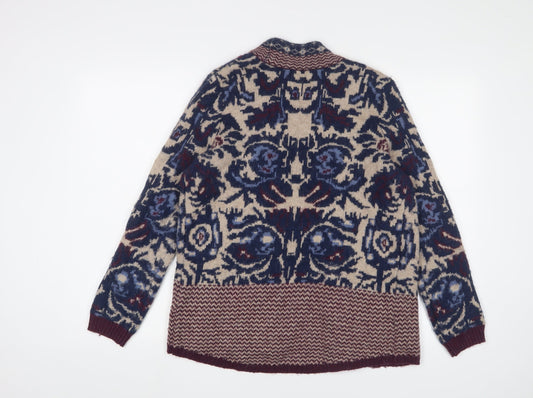 Womens UK Size 10 Indigo Multicoloured Cardigan Jumper