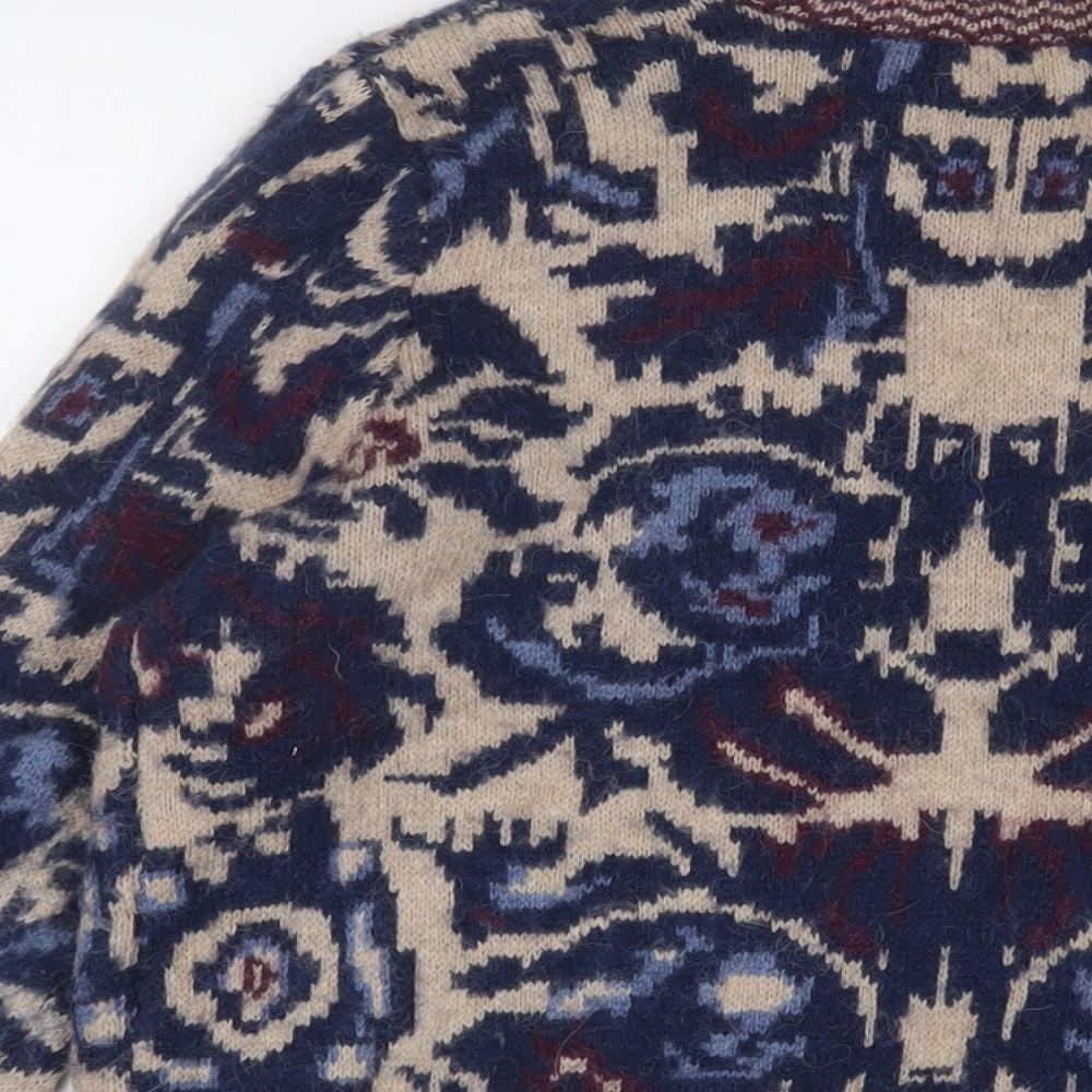 Womens UK Size 10 Indigo Multicoloured Cardigan Jumper