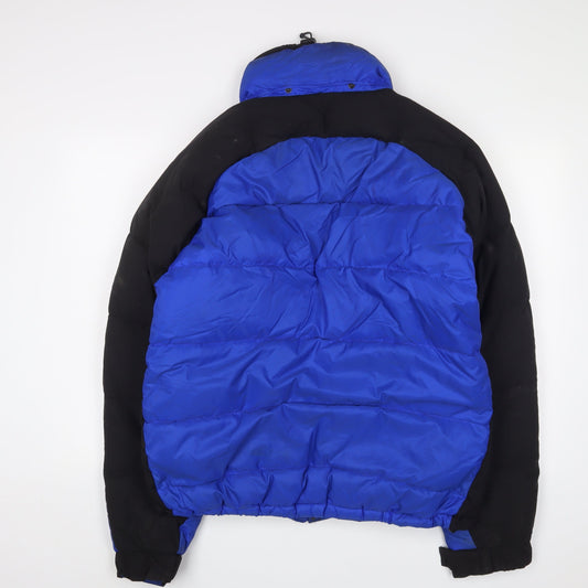 RAB Womens Blue Puffer Jacket Coat Size L Zip - Logo, Embroidered