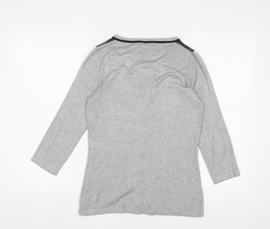 Womens UK Size 8 Kaliko Grey Cardigan Jumper