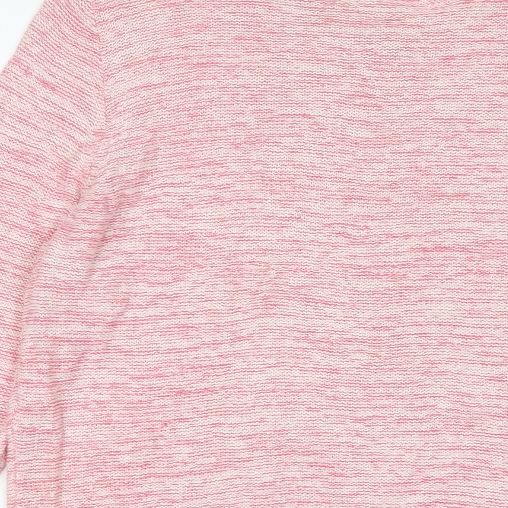 Chaps Womens Pink Crew Neck Cotton Tunic Jumper Size XL