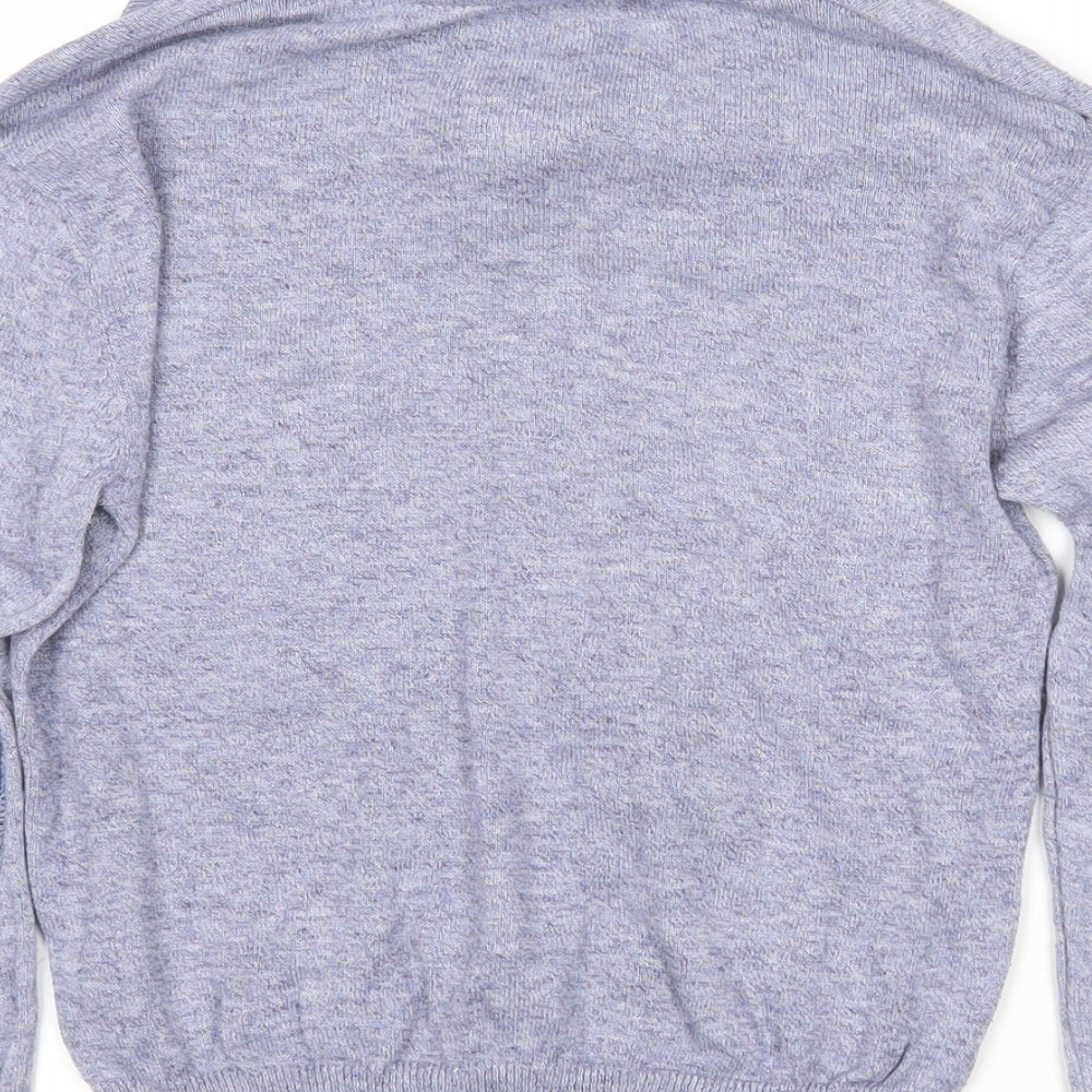 Marine Girls Purple Collared 100% Cotton Pullover Jumper Size 7-8 Years Pullover