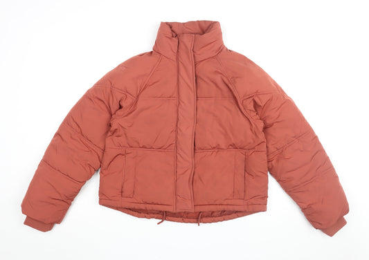Womens UK Size 10 Topshop Orange Puffer Jacket