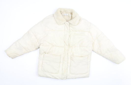 Womens UK Size 8 Topshop Ivory Puffer Jacket