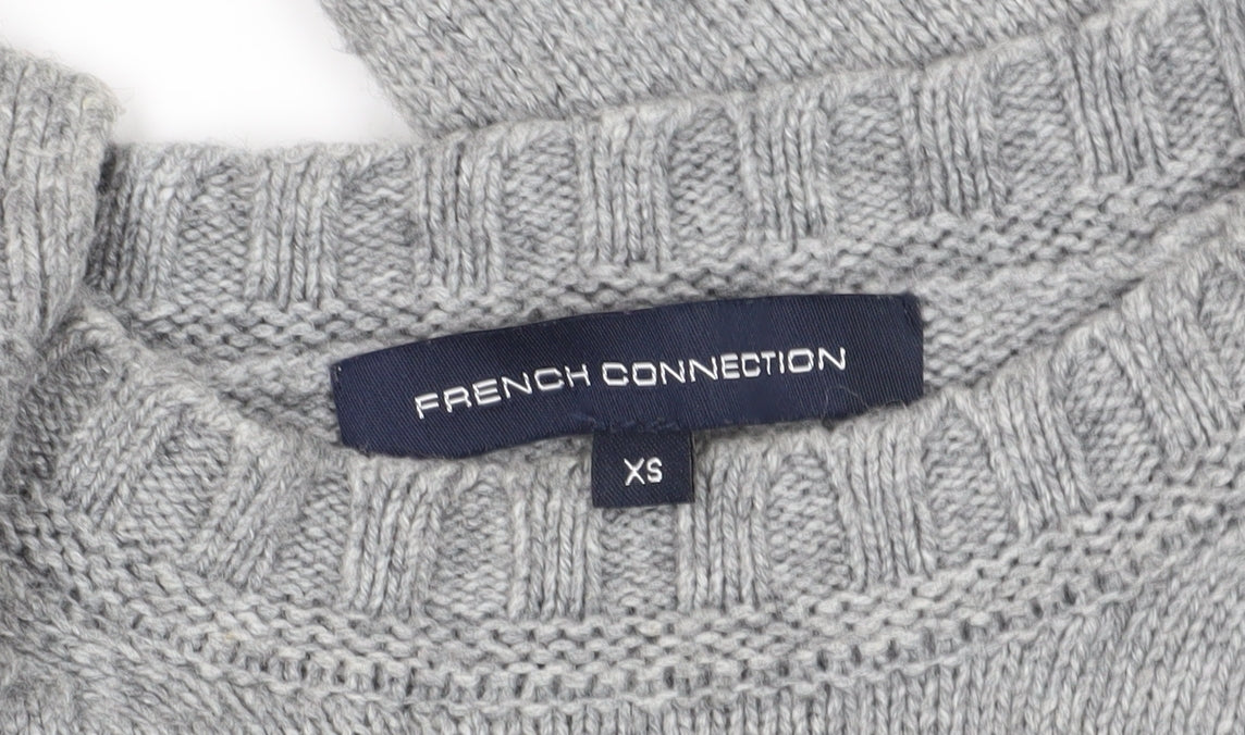 Womens UK Size XS French Connection Grey Pullover Jumper