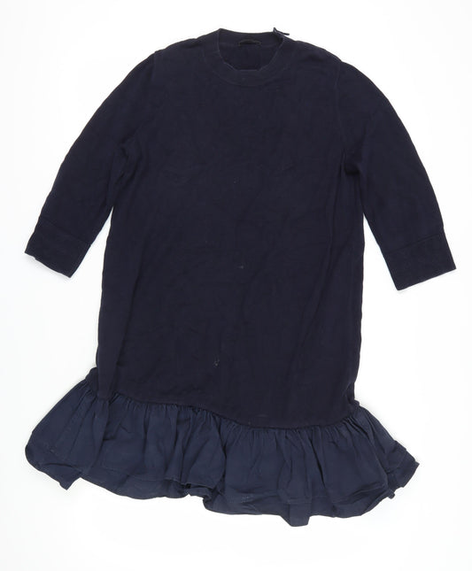 Additional front view of COS Women's Black Shift Dress, size 12, Cotton