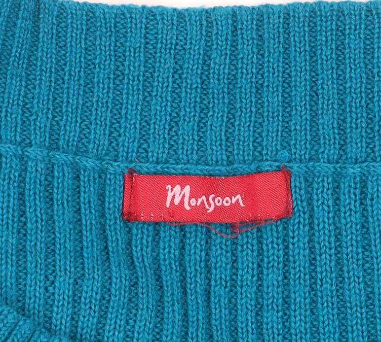 Womens UK Size M Monsoon Blue Tunic Jumper