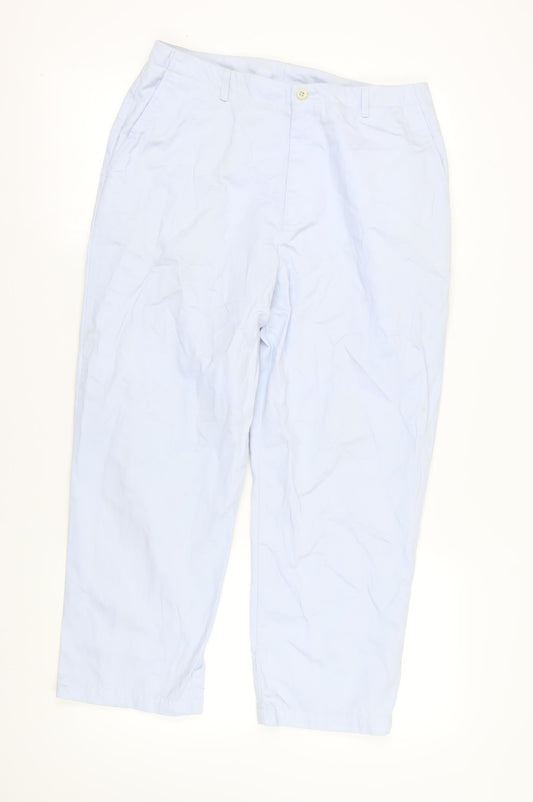 Womens UK Size 14 Lands' End Regular Fit Chino Blue Trousers