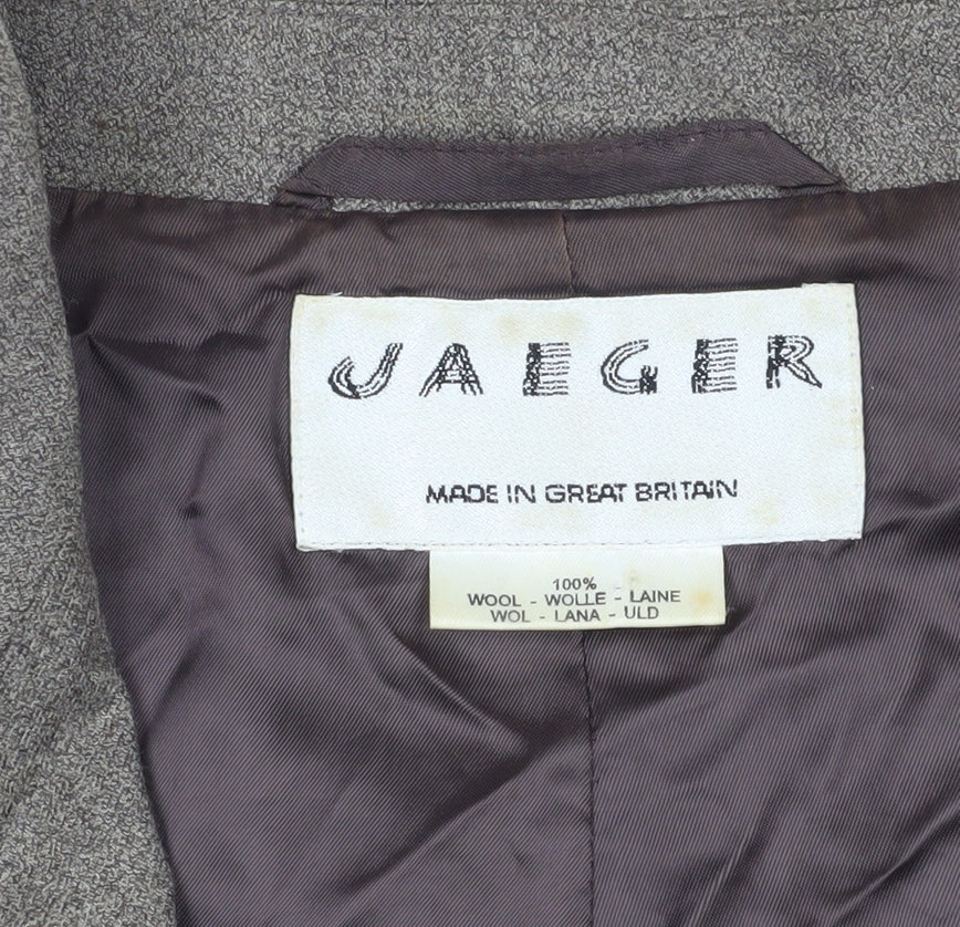 Jaeger Women's Brown Wool Single-Breasted Blazer