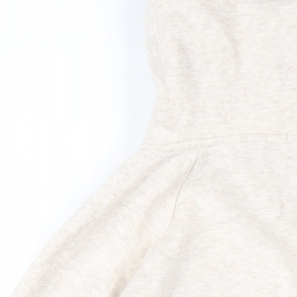 Stay Here Womens Beige Cotton Pullover Hoodie Size L Pullover