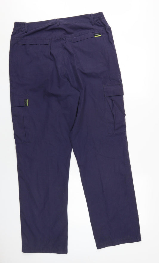 Trekmates Mens Blue Polyester Trousers Size L L32 in Regular Zip