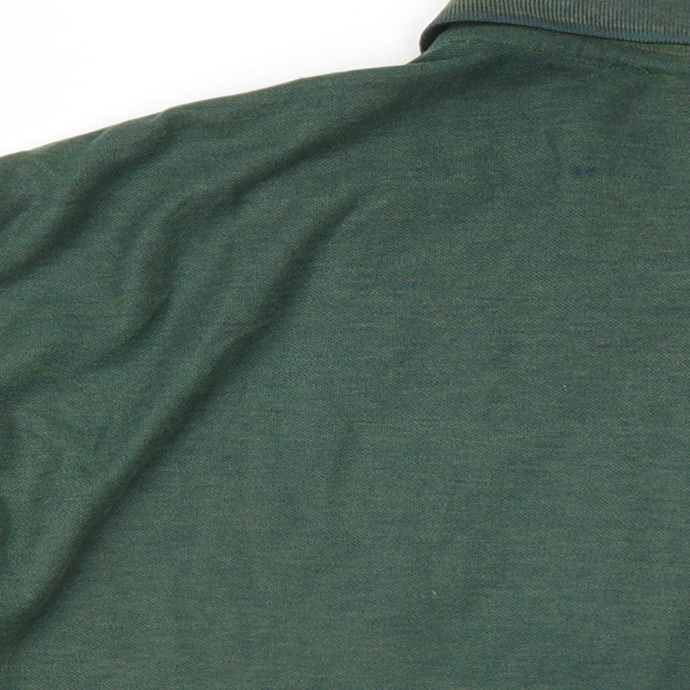 Olympus Mens Green Cotton Polo One Size Collared Button
