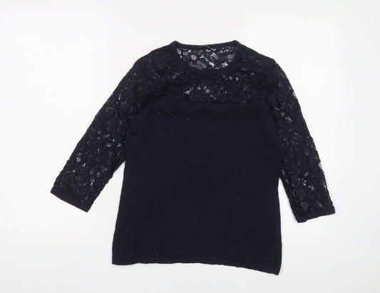 Additional front view of Jaeger Women's Blue jumper, size S