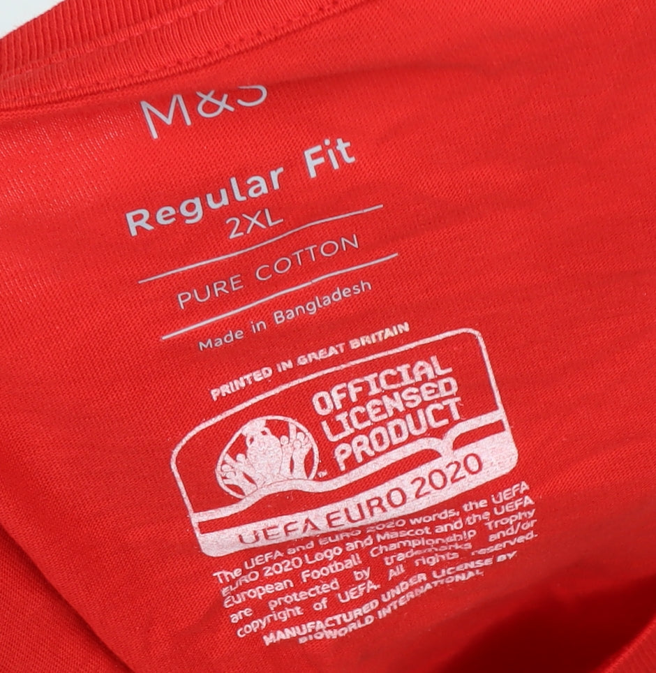 Marks and Spencer Men's Red Euro 96 Graphic T-Shirt 2XL
