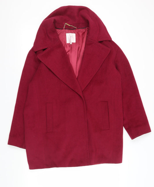 Womens UK Size 14 Jasper Conran Red Overcoat
