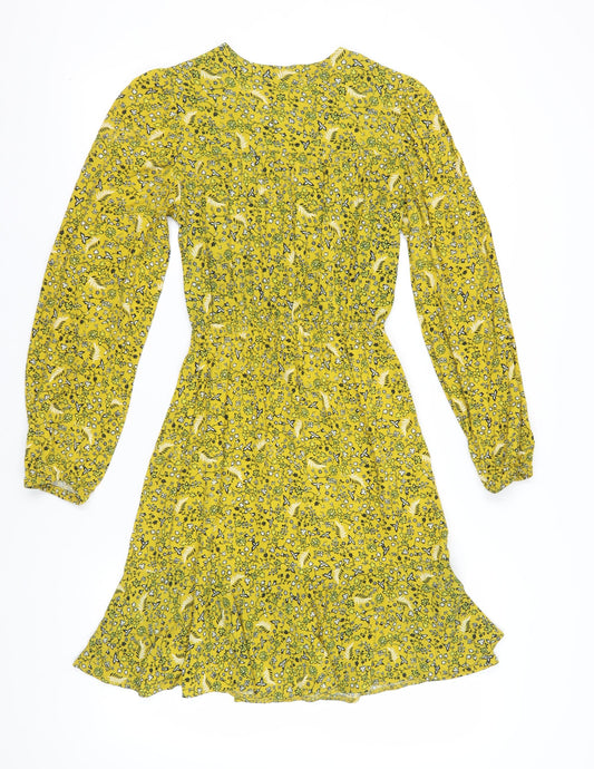 Marks and Spencer Women Yellow Floral Fit & Flare Dress