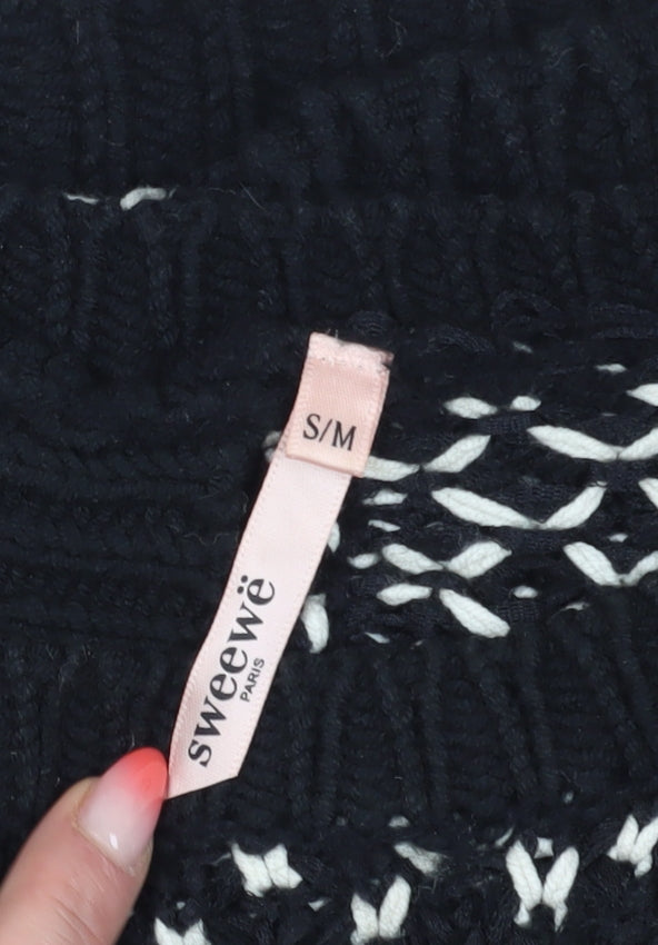 Womens UK Size S/M Sweewë Black Pullover Jumper