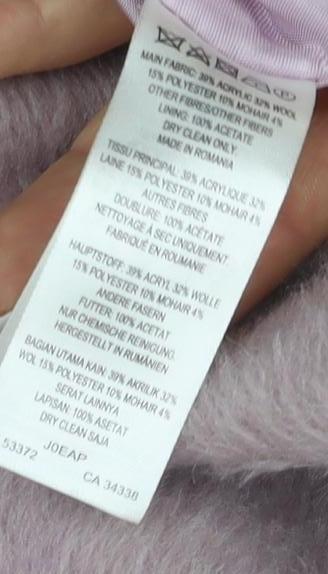 Great Plains Women's Purple Wool Blend Overcoat XS