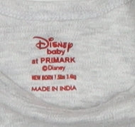 Disney at Primark Unisex Grey Newborn Babygrow Long Sleeve