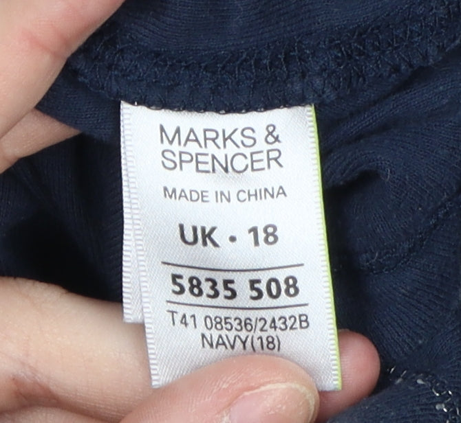 Womens UK Size 18 Marks and Spencer Blue Tunic Blouse