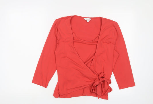 Womens UK Size M Lakeland Red Wrap Wrap