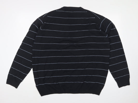 P.G. Field Men's Black Striped Pullover Jumper XL