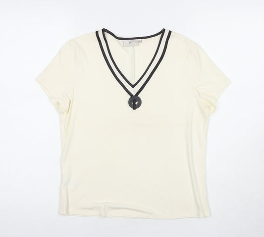 Womens UK Size M CC Ivory Basic T-Shirt