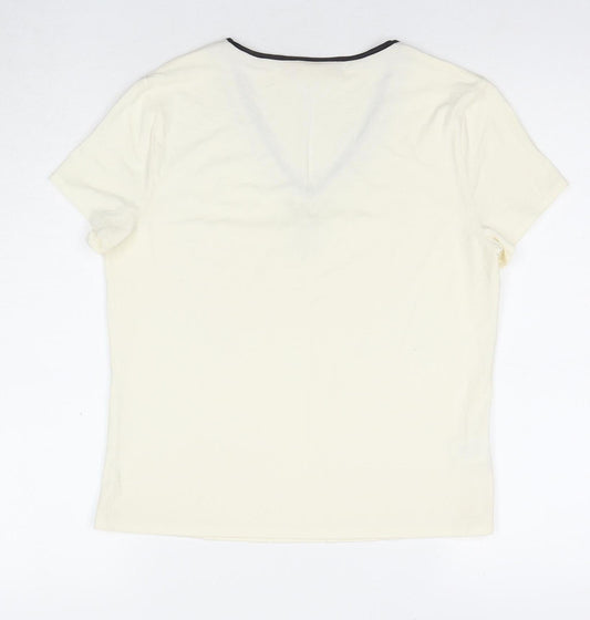 Womens UK Size M CC Ivory Basic T-Shirt