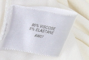 Womens UK Size M CC Ivory Basic T-Shirt